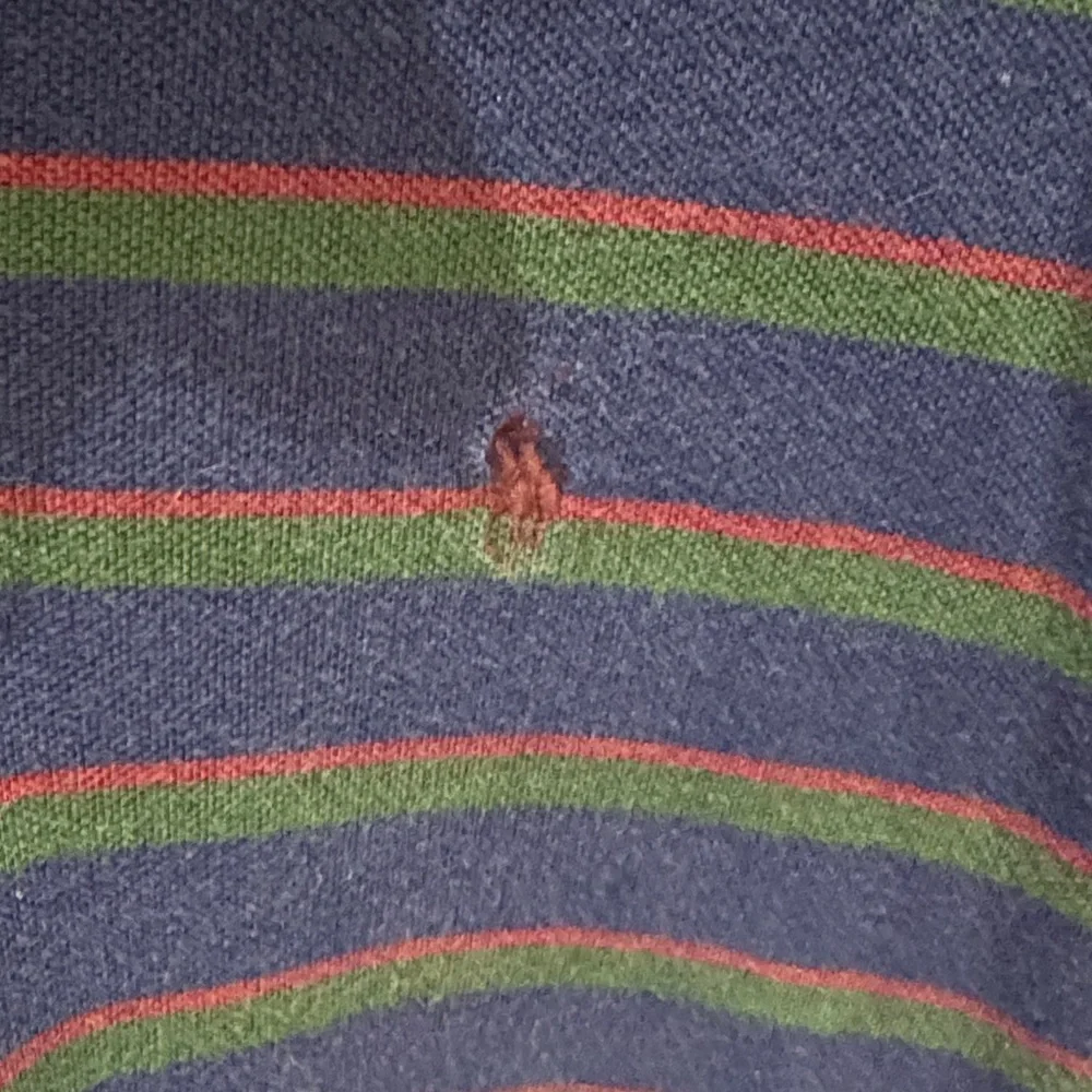 Ralph Lauren Navy and Green Striped Polo Shirt
